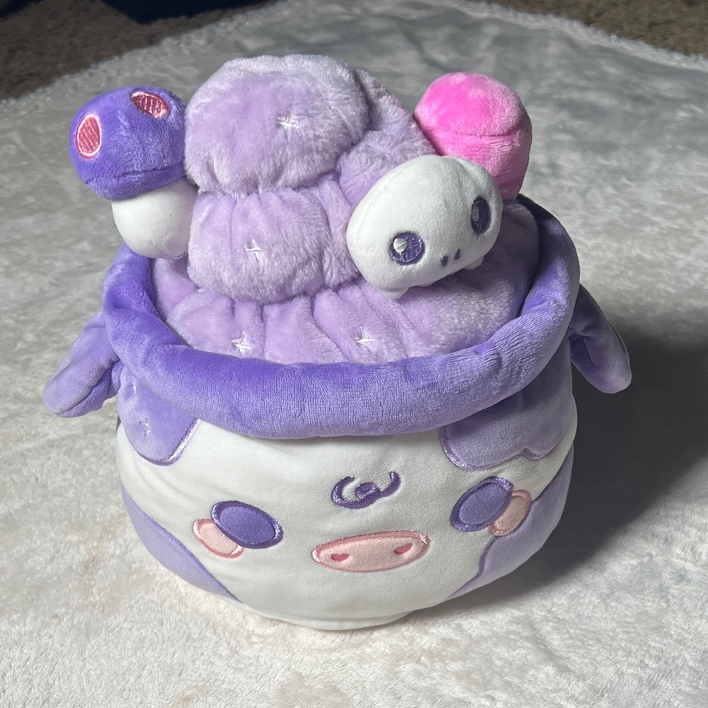 Cuddle Barn Plush Goals Moksha Mooshake Cow Series 2 Purple Goth Kawaii Plushie - Picture 2 of 11